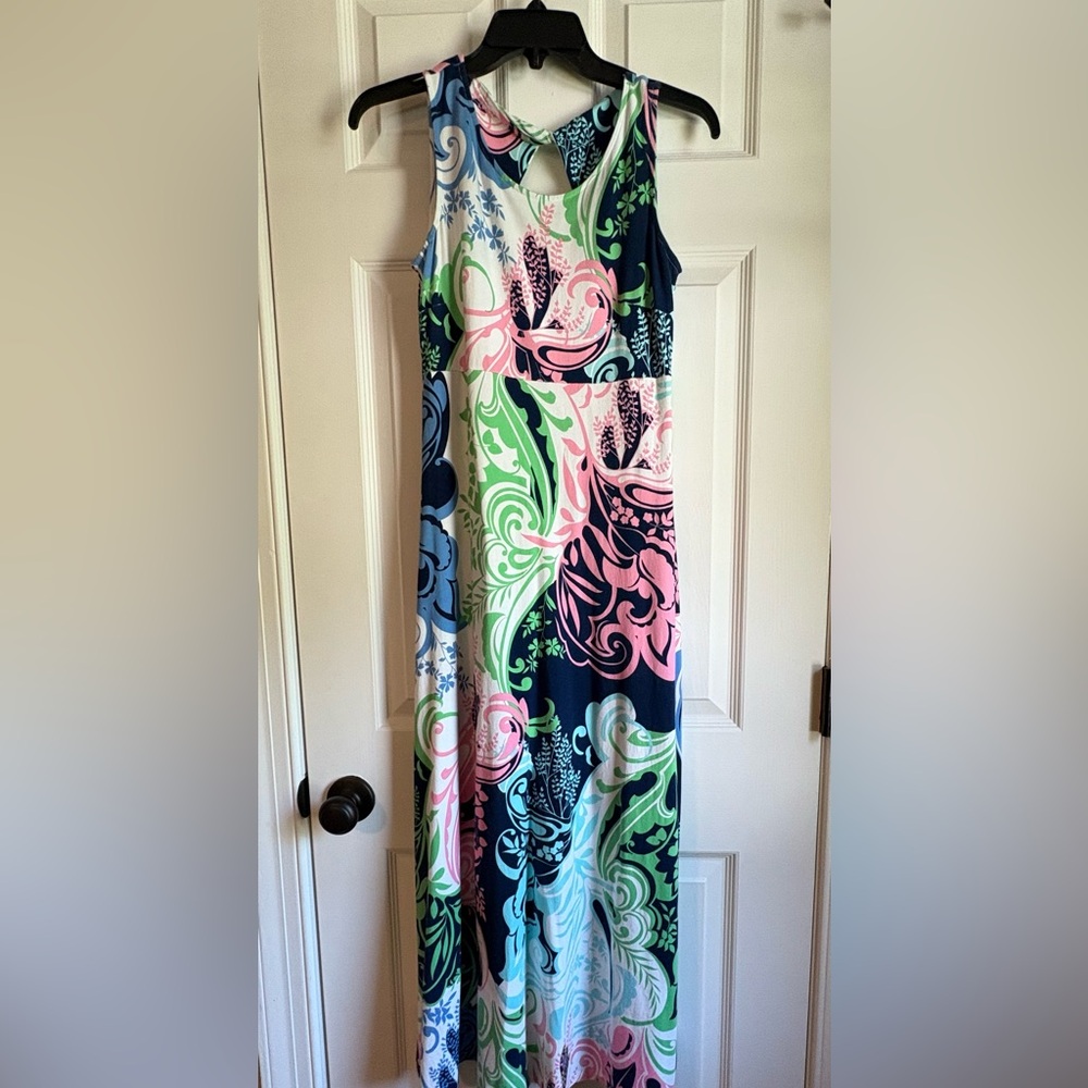 Talbots Petite Floral Patterned Dress - Blue, Green, Pink, White